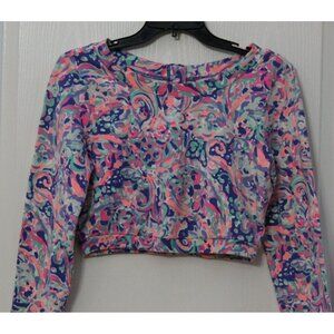 LILLY PULITZER Boca Chica Size Medium (M) Long Sleeved Crop Top Floral